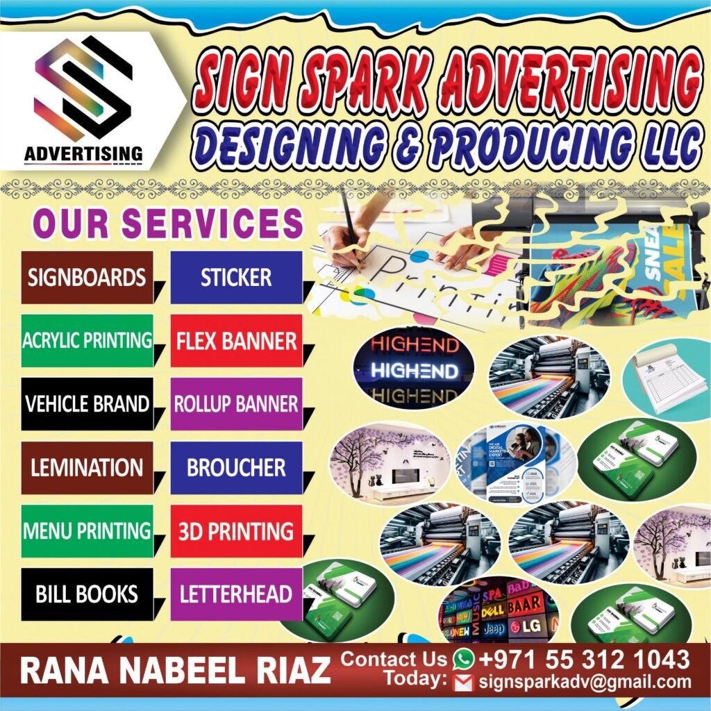 Sign Spark Advertising and Printing service in International City Dubai UAE